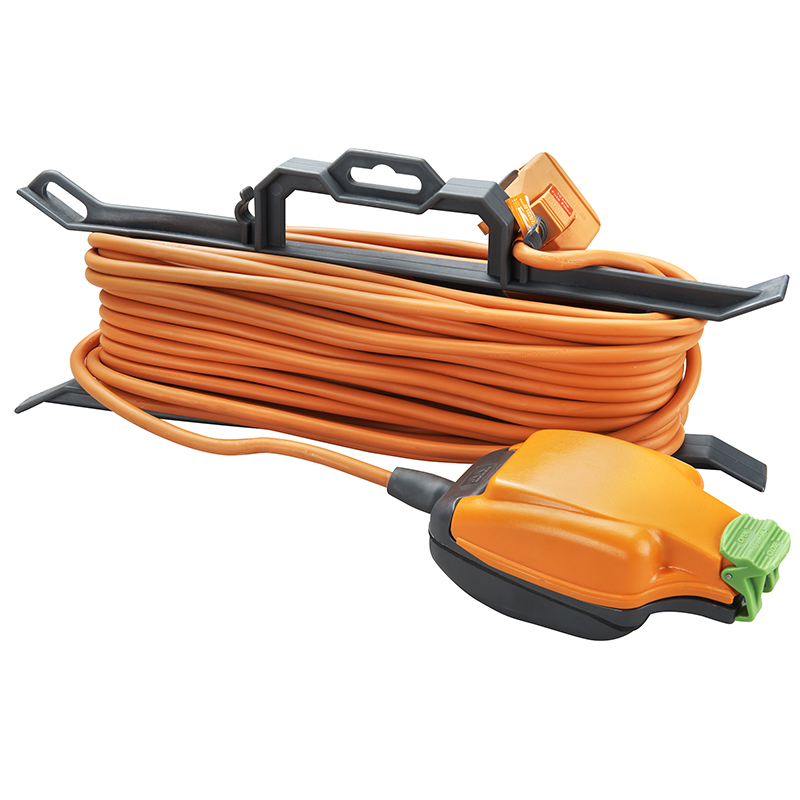 Orange Outdoor Power Lead Garden Cable Splashproof Socket Plug Housing Cover 
