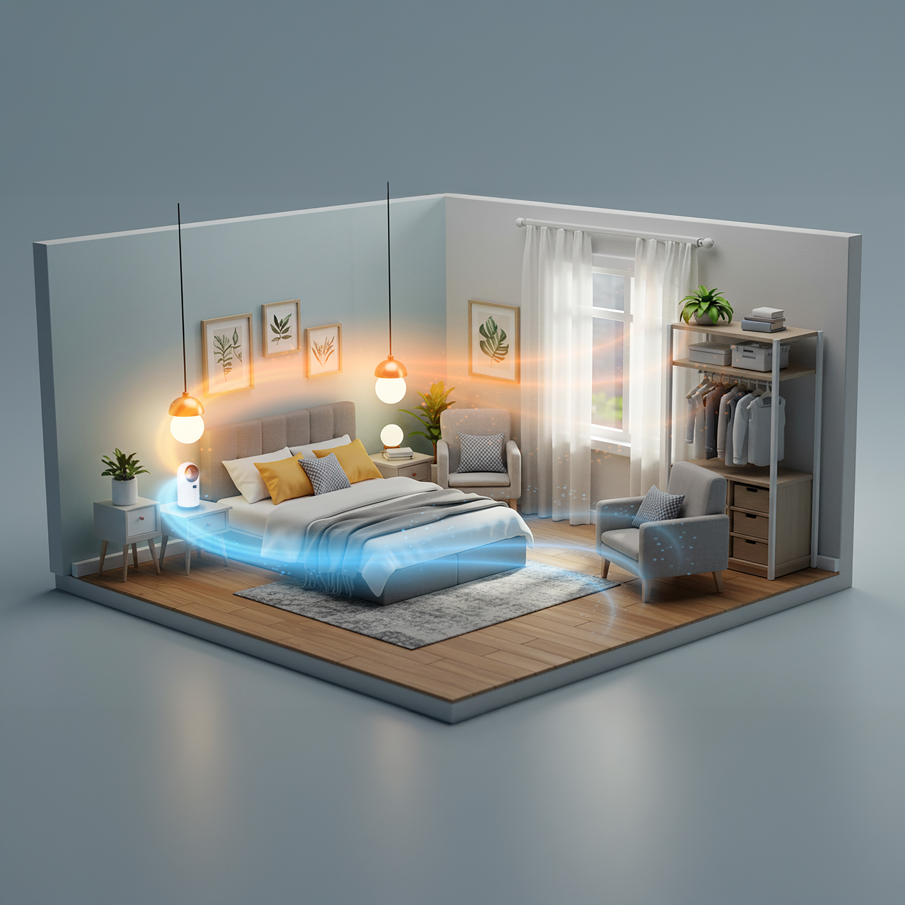 a room with a bed and a bed and a wardrobe